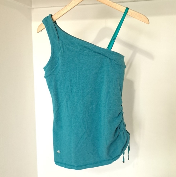 .Lululemon | Blue one shoulder tank top & sinched side detail - Picture 2 of 10